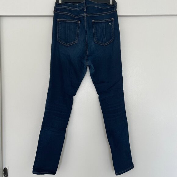 Rag & Bone High-Rise Skinny Jeans in dark indigo/blue denim wash - Picture 9 of 10